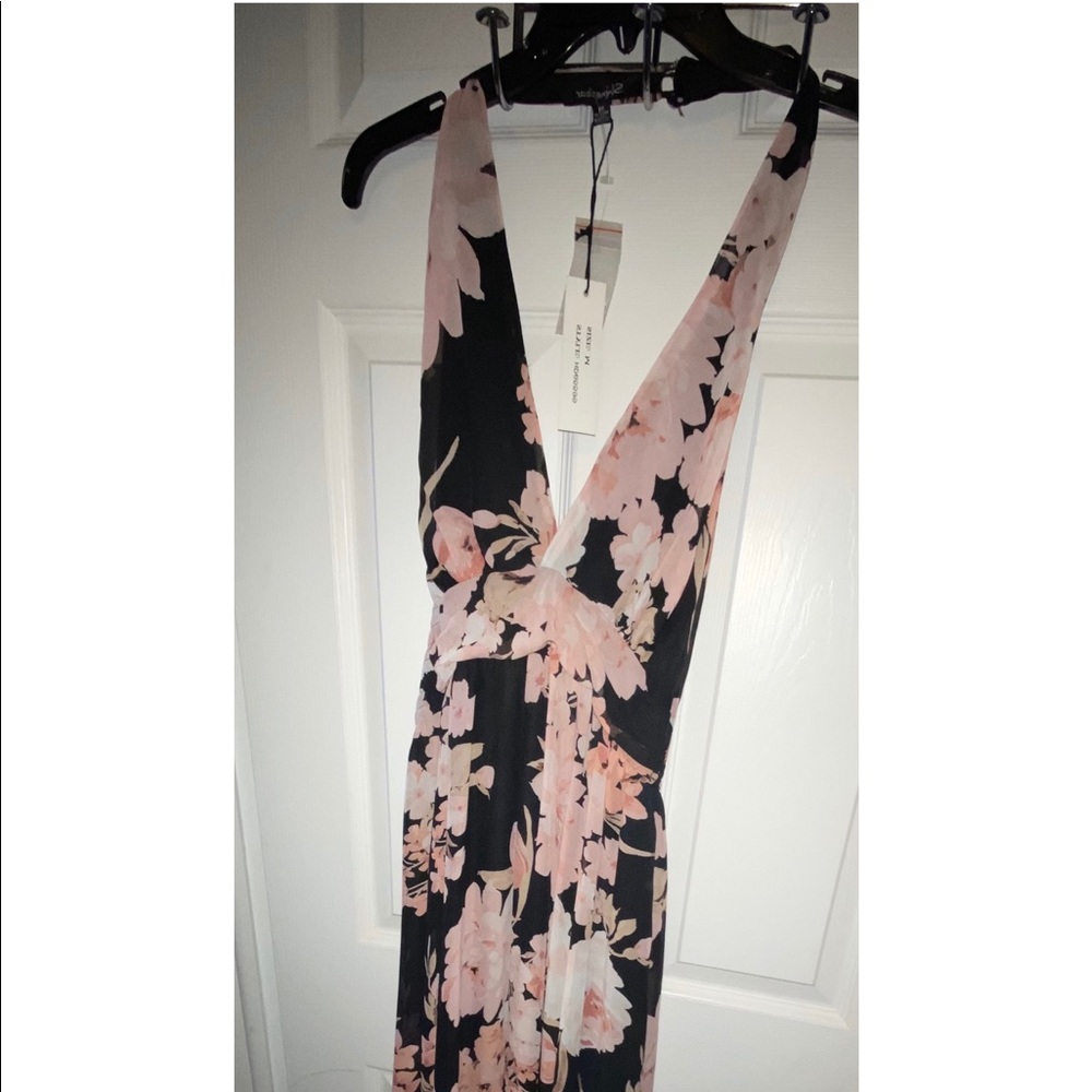 Chiffon dress pink floral print